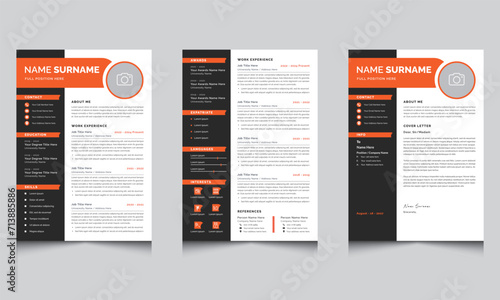  Creative Resume CV Template and Cover Letter Layout 