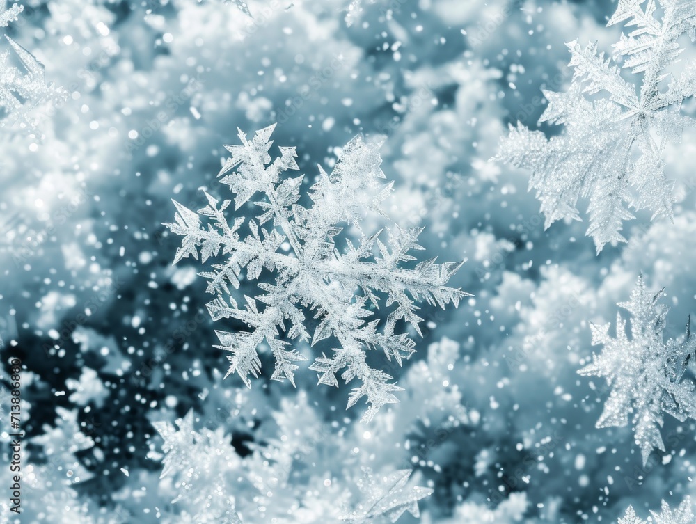 Snowflake Snowflakes Snow Macro Close-up Winter Background Wallpaper Image