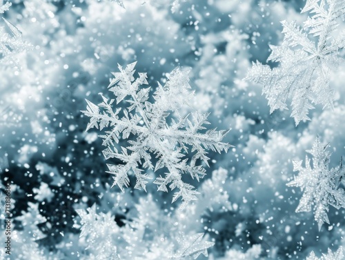 Snowflake Snowflakes Snow Macro Close-up Winter Background Wallpaper Image © DigitalFury