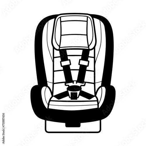 Car seats vector outline icon. Vector illustration .  outline illustration icon of car seats .