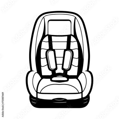 Car seats vector outline icon. Vector illustration .  outline illustration icon of car seats .