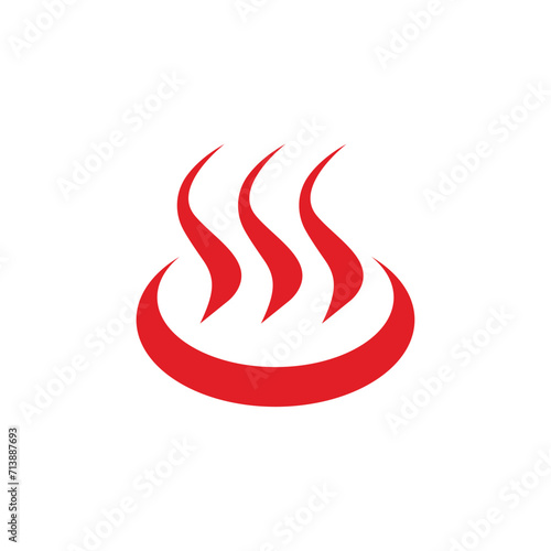 Hot Springs symbol red vector icon