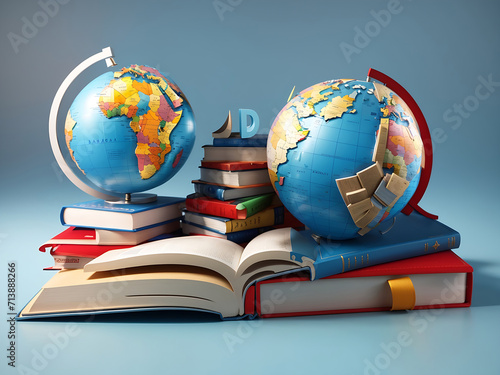 Books and Globe International Literacy Day Design.