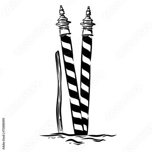 Canal Pole Illustration Venice Clipart Travel Element Vocation vector waterways