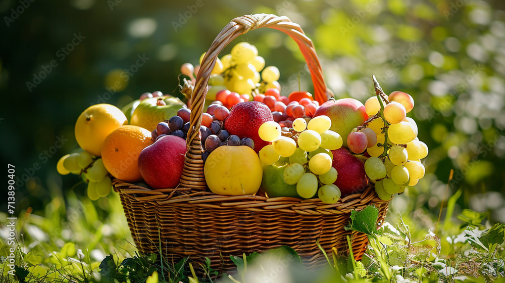 Assorted fruit basket outdoors Assorted fruit basket outdoors