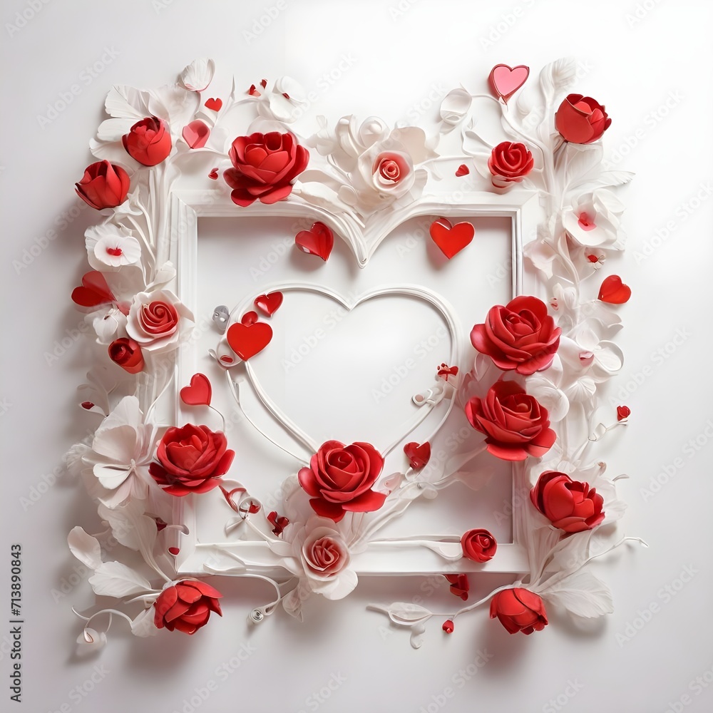 Valentines day photo frame generative ai Valentines day photo frame generative ai