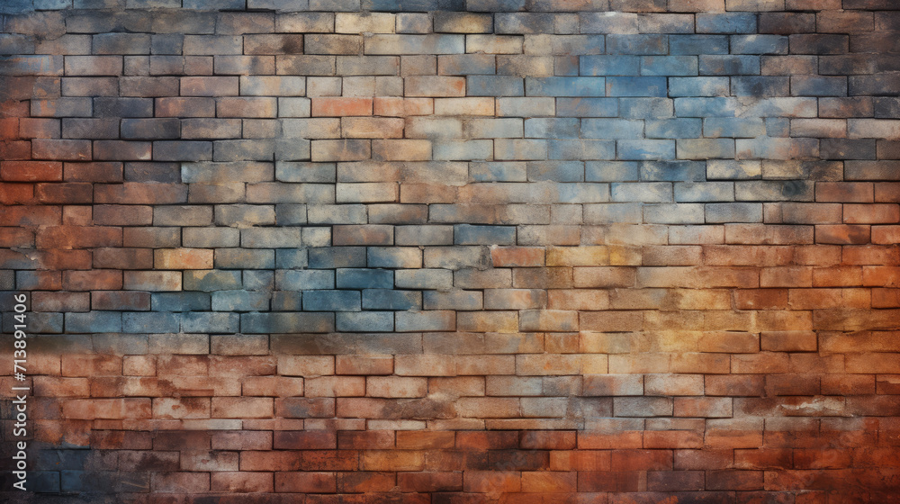 Fototapeta premium Brick wall background, light colors grunge texture or pattern for design, wallpaper. Generative ai