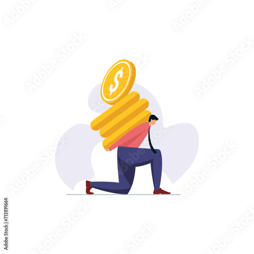 Person with Tax burden, Heavy debt payment, Economic recession, Bank Installment, Mortgage loan payment