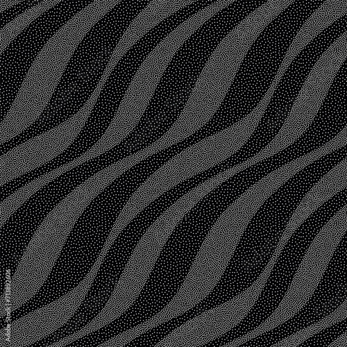 Vector seamless pattern. Modern creative texture. Repeating abstract background waves. Graphic diagonal dotted waves.