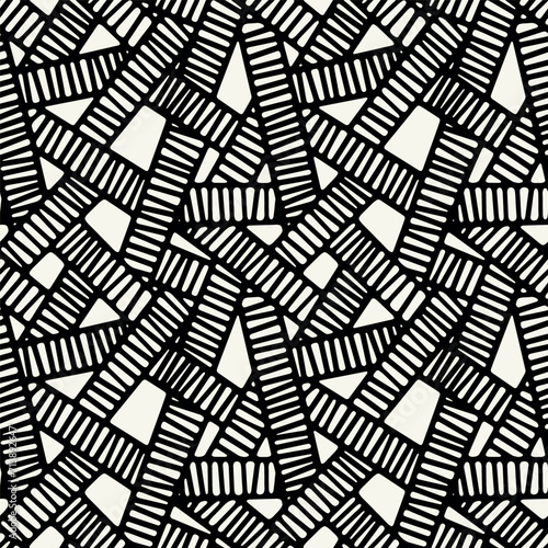 Vector seamless pattern. Rectangular labyrinth seamless pattern. Modern and clean design. Geometric labyrinth background.