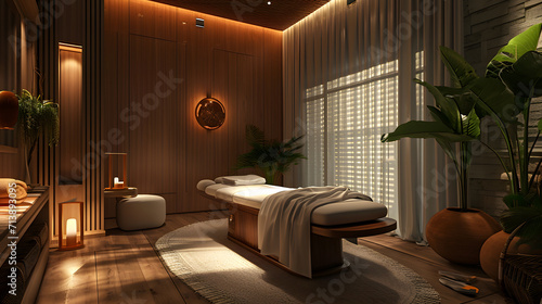 Tranquil Spa Therapy Room with Relaxing Massage photo