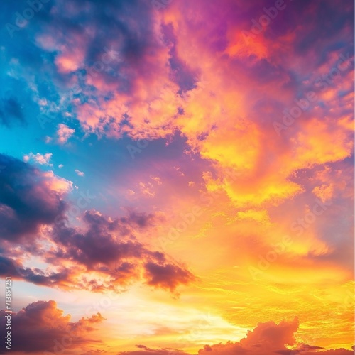 sunset sky with clouds © Adan