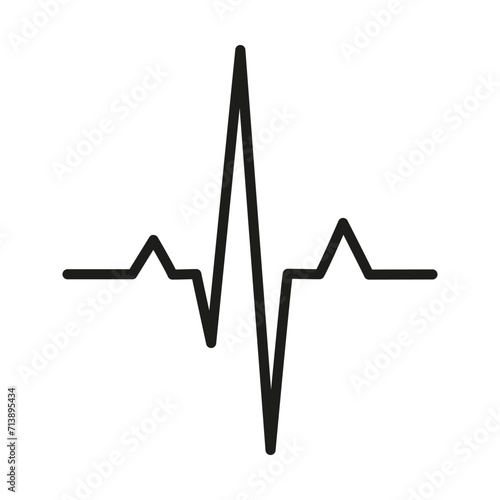 Heart cardiogram icon in linear style. Medical logo. Health medical symbol. Vector illustration isolated on white background.