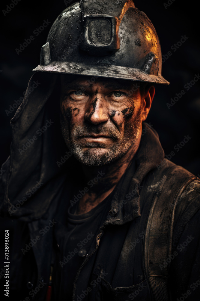 Coal mine worker portrait art abstract photo Coal mine worker portrait art abstract photo
