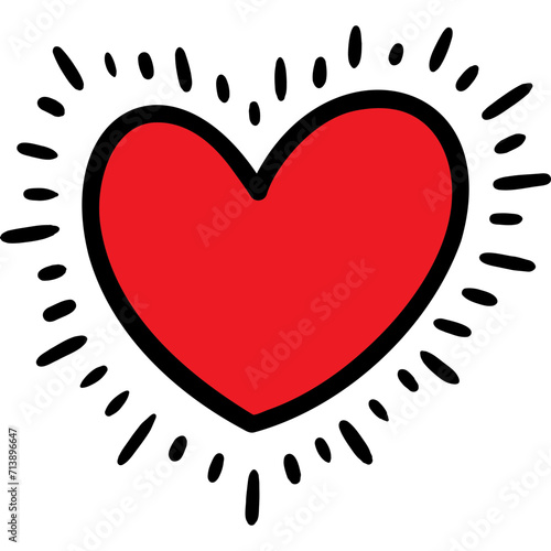 heart blinking hand drawn icon flat design. Valentine cute glitter heart shape romance love concept
