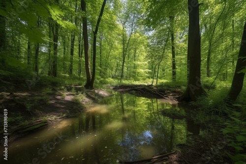 Protected area in Spessart Nature Park in Aschaffenburg district  Lower Franconia  Bavaria  Germany. Generative AI