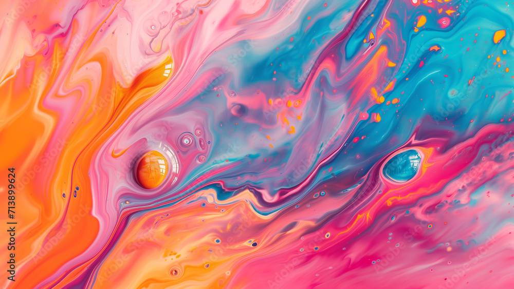 Abstract Liquid Painting with Bright Acrylics Abstract Liquid Painting with Bright Acrylics