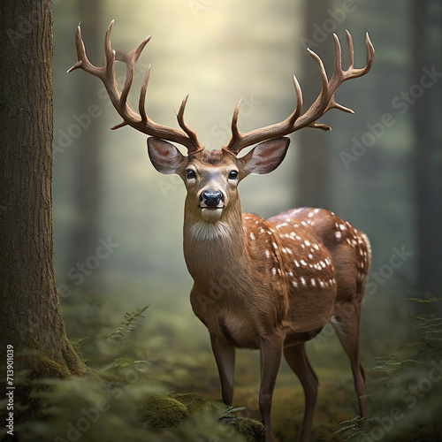 A Graceful Journey into the Enchanted World of Deer ai generated