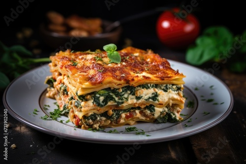 Spinach vegetarian lasagna