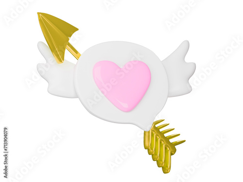 Valentine 3D icon image Ideal for digital greetings, this 3D image conveys affection with elegance and adds a touch of celebration isolated on a transparent background.