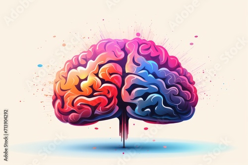 3D brain icon vector space illustration, cognitive science, educational psychology, cognitive neuroscience learning, colorful brain system, neurogenesis, thinking brain, nuclear medicine, memory © Leo