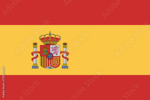 Spain flag national emblem graphic element illustration template design. Flag of Spain - vector illustration photo