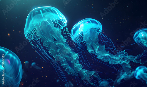 jellyfish in the water, Generative AI