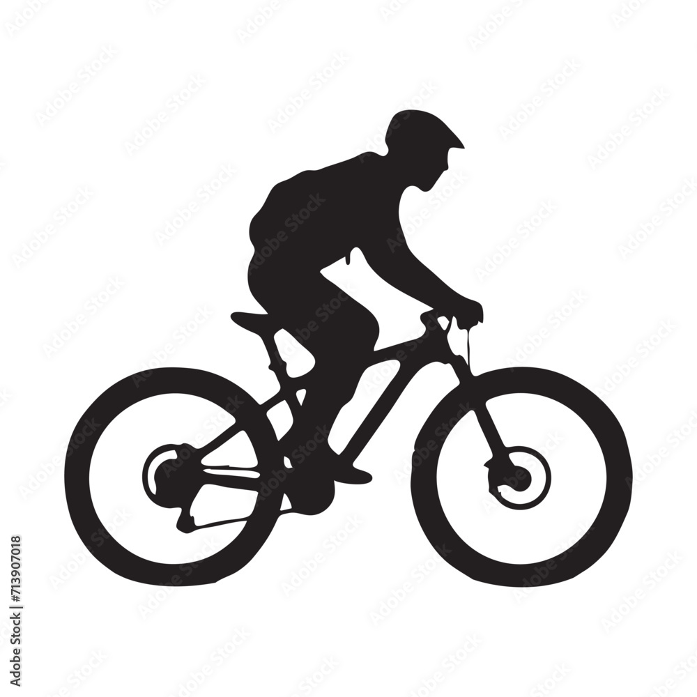 Naklejka premium Silhouette of a cyclist