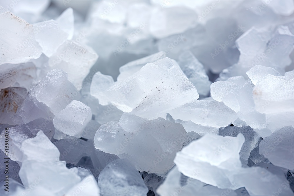 Obraz premium Zoomed in view of sea salt crystals isolated on white background