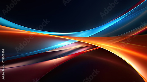 abstract background with waves, 3d abstract  curve background, orange blue tael abstract future technology graphic poster photo