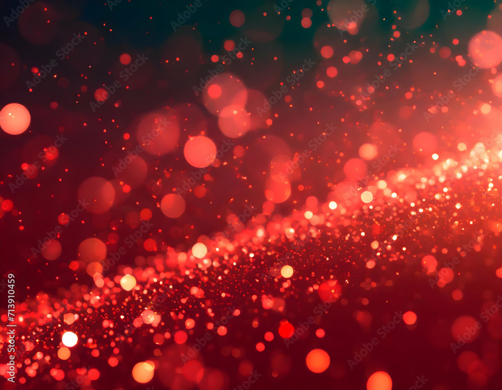 Cherry Blossom Brilliance: Red Glow Particle Abstract Bokeh Cherry Blossom Brilliance: Red Glow Particle Abstract Bokeh