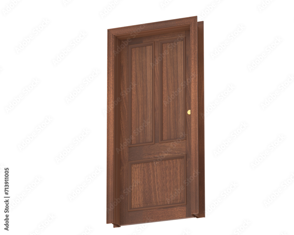 Front door isolated on background. 3d rendering - illustration