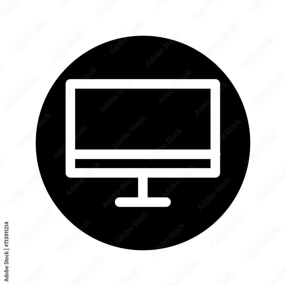 Monitor icon vector illustration on the white backround Monitor icon vector illustration on the white backround