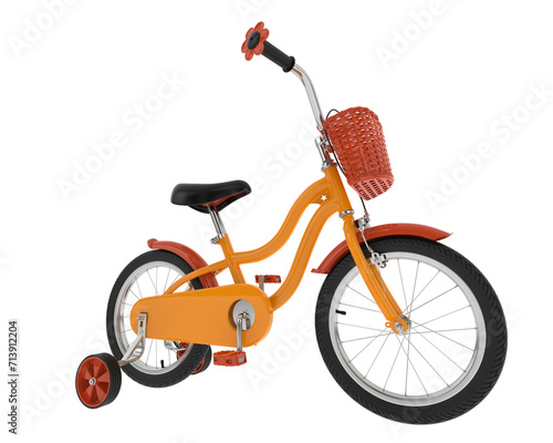 Kid bike isolated on background. 3d rendering - illustration