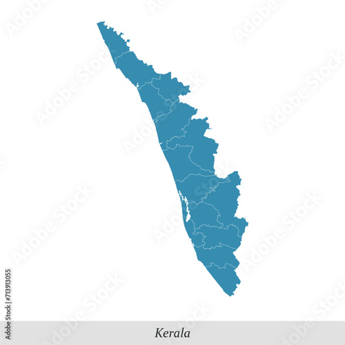 map of Kerala is a state of India with districts