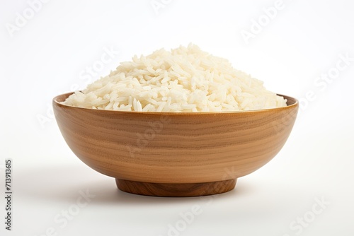 Full depth of field rice in a white bowl
