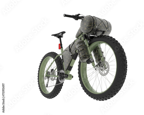Fototapeta Naklejka Na Ścianę i Meble -  Mountain bike isolated on background. 3d rendering - illustration