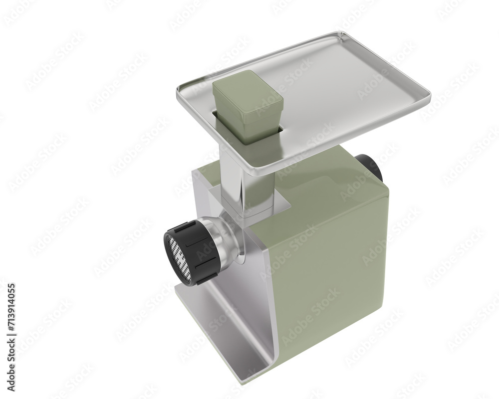 Meat grinder isolated on background. 3d rendering - illustration Meat grinder isolated on background. 3d rendering - illustration