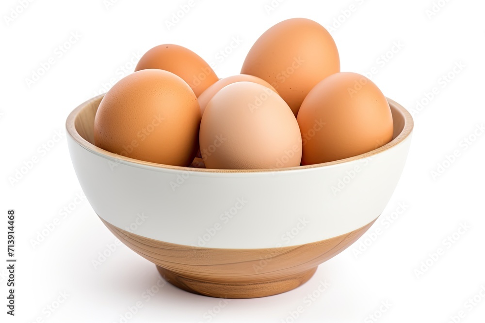 Eggs in a bowl on white background Eggs in a bowl on white background