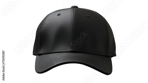 Sleek Style Statement - Isolated Black Baseball Cap on White Background, Transparent PNG Mockup