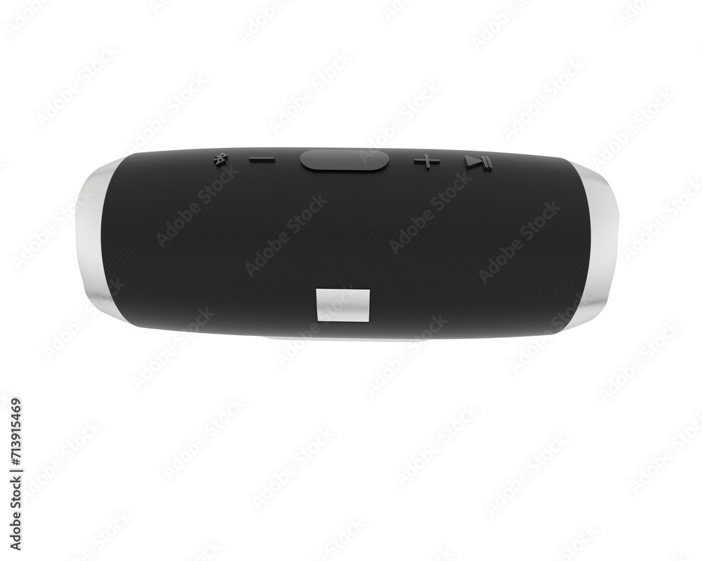 Portable speaker isolated on background. 3d rendering - illustration Portable speaker isolated on background. 3d rendering - illustration
