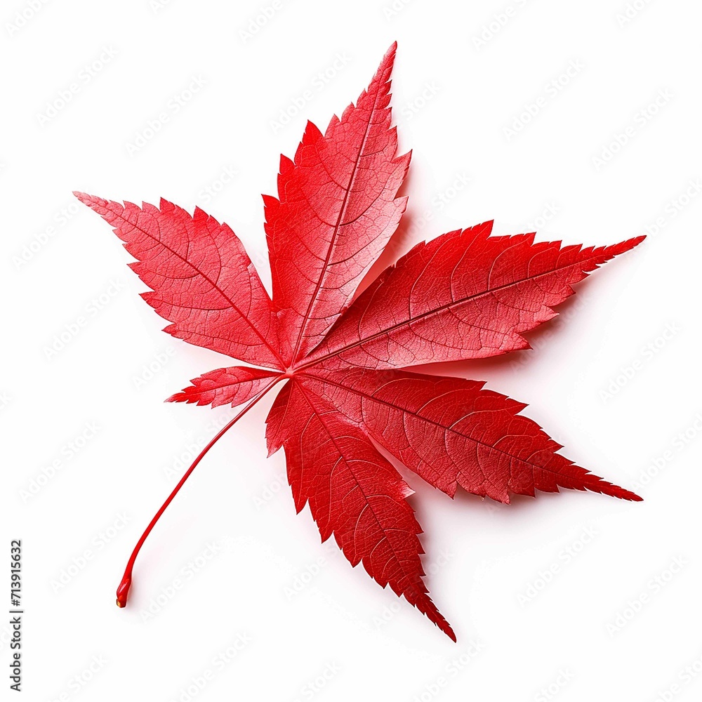 Japanese maple leaf, isolated background, microstock image, Hyper-realistic
