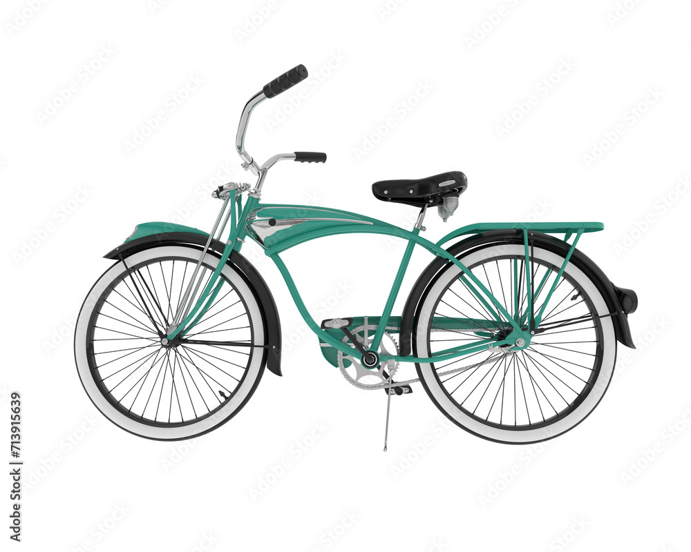 Retro bike isolated on background. 3d rendering - illustration