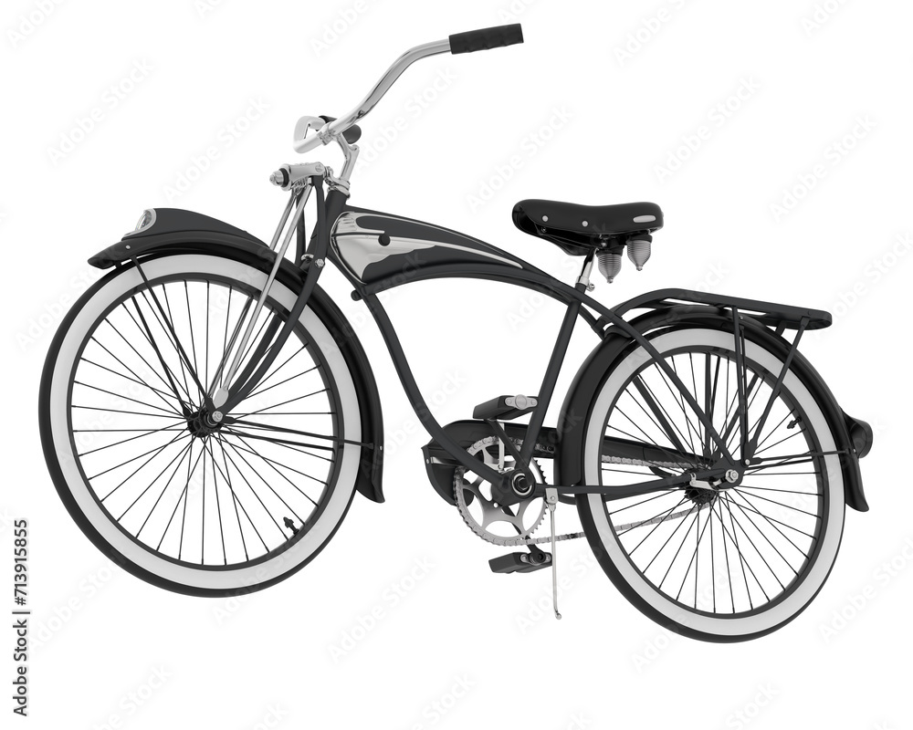 Retro bike isolated on background. 3d rendering - illustration Retro bike isolated on background. 3d rendering - illustration