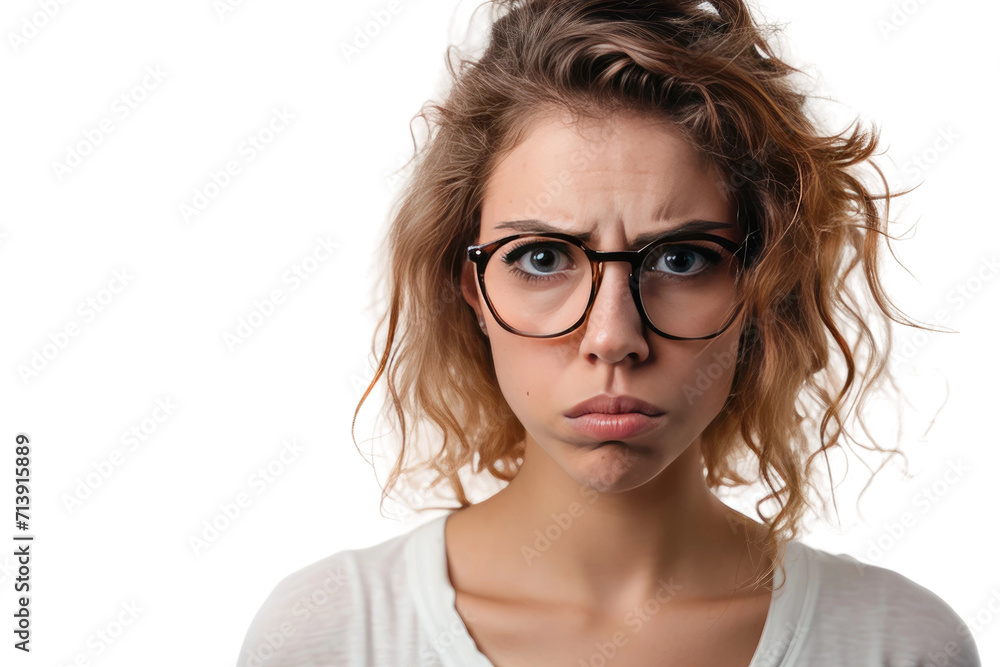 Disgusted Lady Isolated on Transparent Background