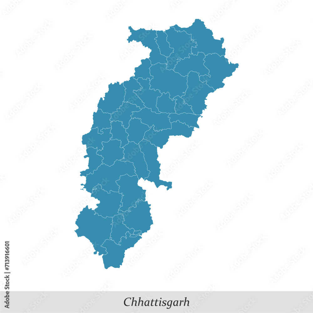 map of Chhattisgarh is a state of India with districts