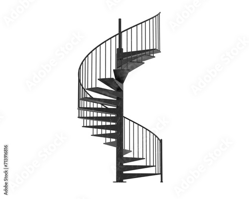 Spiral staircase isolated on background. 3d rendering - illustration