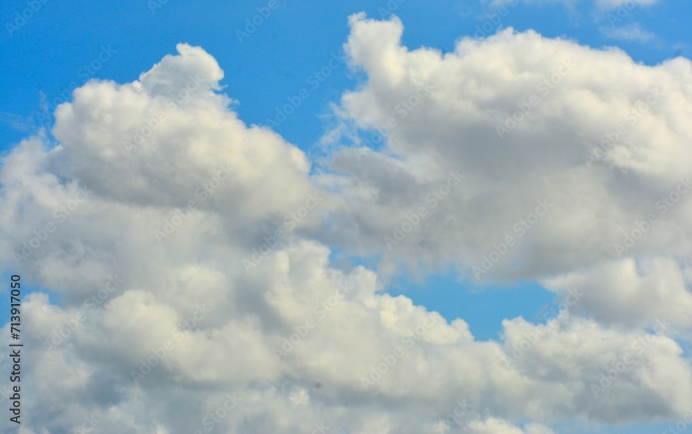 Fototapeta premium photo of white sky and bright blue clouds
