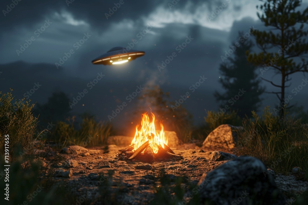 mysterious and eerie night scene in a wilderness area mysterious and eerie night scene in a wilderness area
