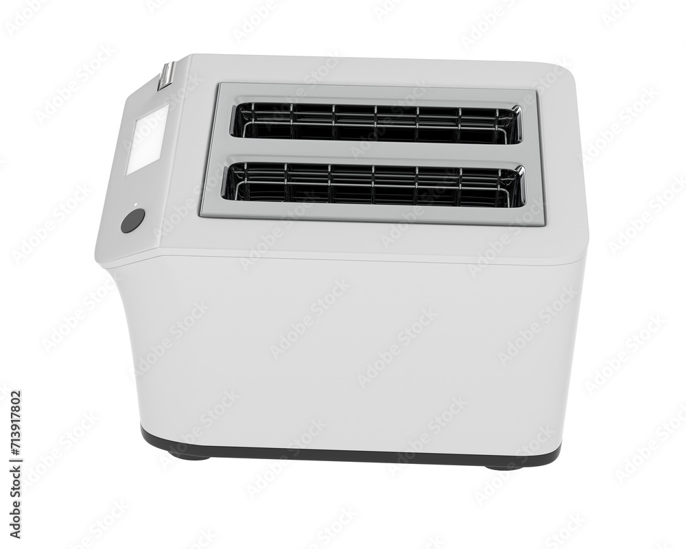 Toaster isolated on background. 3d rendering - illustration Toaster isolated on background. 3d rendering - illustration